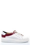 PANTOFI SPORT ALB BORDO PIELE NATURALA 3S77000