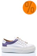 PANTOFI SPORT FEMEI PIELE NATURALA ALB MOV 3S77000