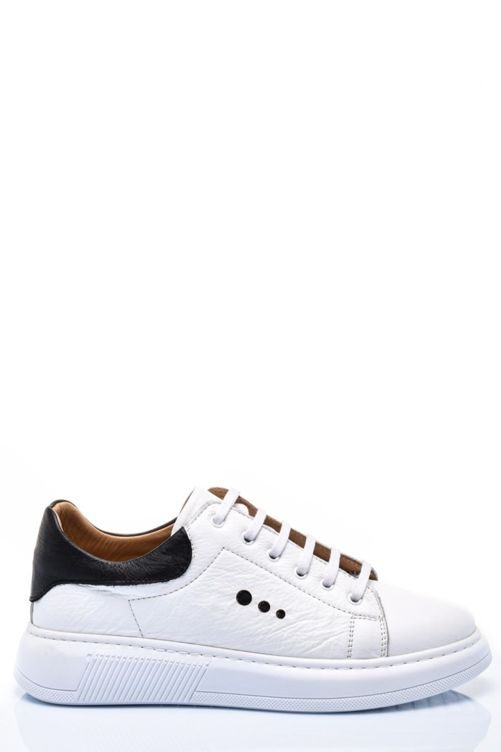 PANTOFI SPORT FEMEI PIELE NATURALA ALB NEGRU BS77GO109