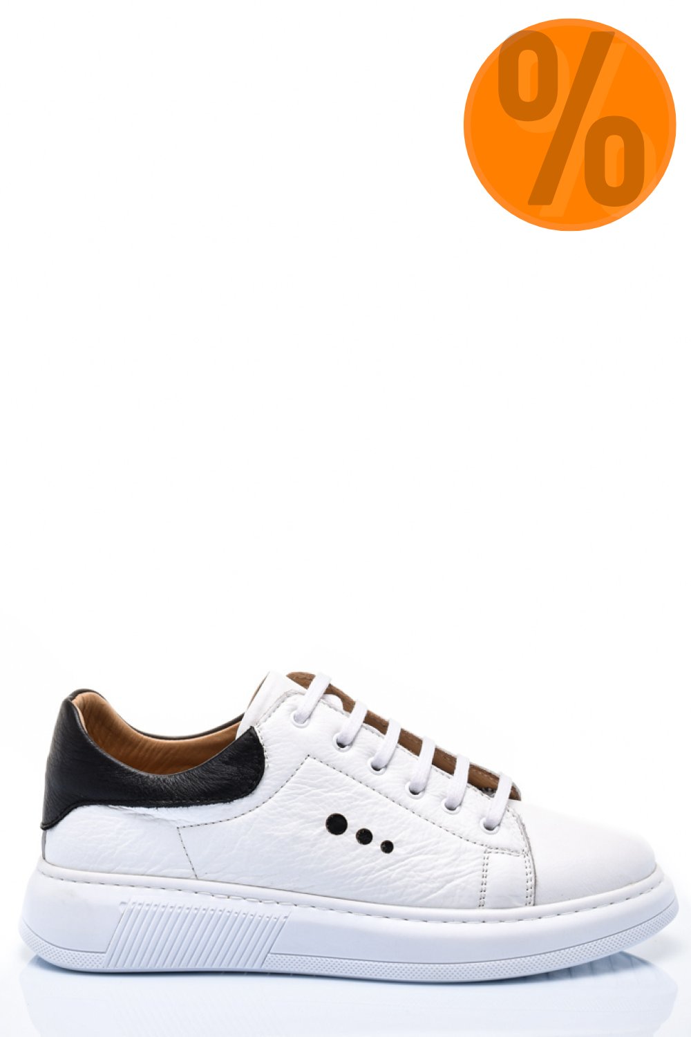 PANTOFI SPORT FEMEI PIELE NATURALA ALB NEGRU BS77GO109