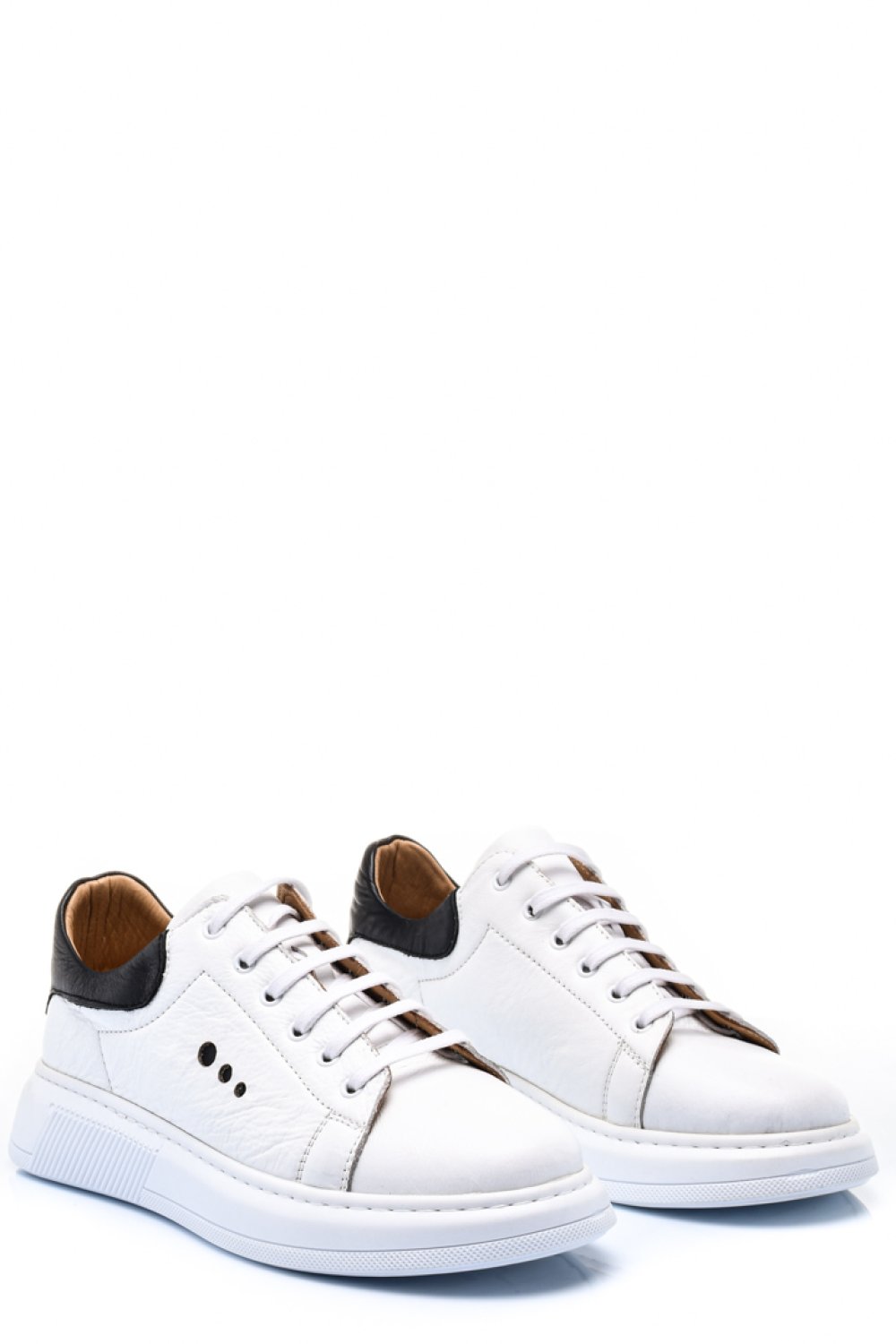 PANTOFI SPORT FEMEI PIELE NATURALA ALB NEGRU BS77GO109