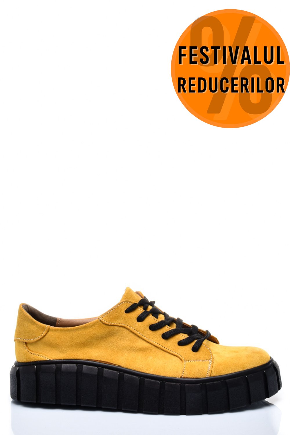 PANTOFI SPORT GALBENI PIELE NATURALA INTOARSA 3S77011