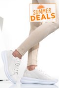 PANTOFI SPORT ALBI PIELE NATURALA 4S7737