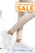 PANTOFI SPORT ALBI PIELE NATURALA 4S7737