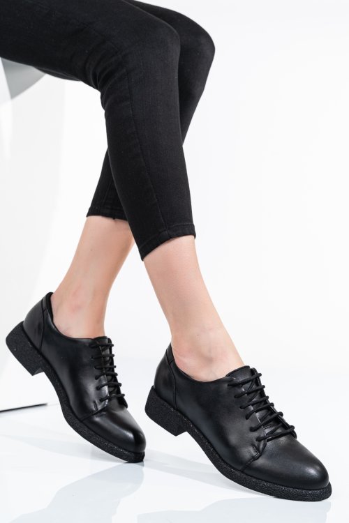 Pantofi negri piele naturala 3s7798