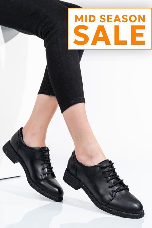 Pantofi negri piele naturala 3s7798