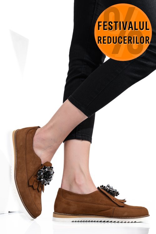 Mocasini maro piele naturala 2s7735