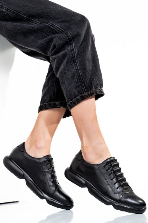 Pantofi sport negri piele naturala 1s7768