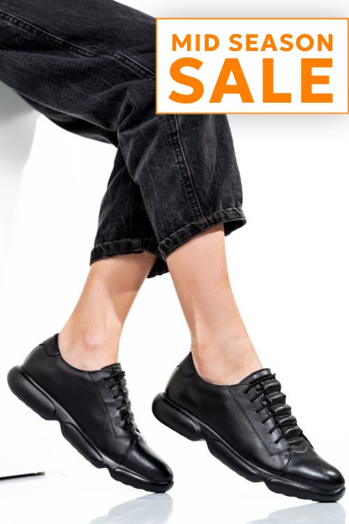 Pantofi sport negri piele naturala 1s7768