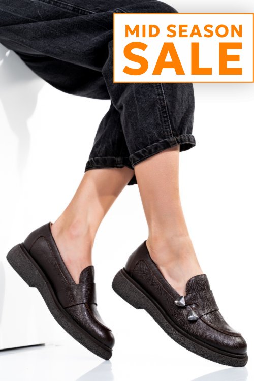 Mocasini dama piele naturala maro inchis 4s7710