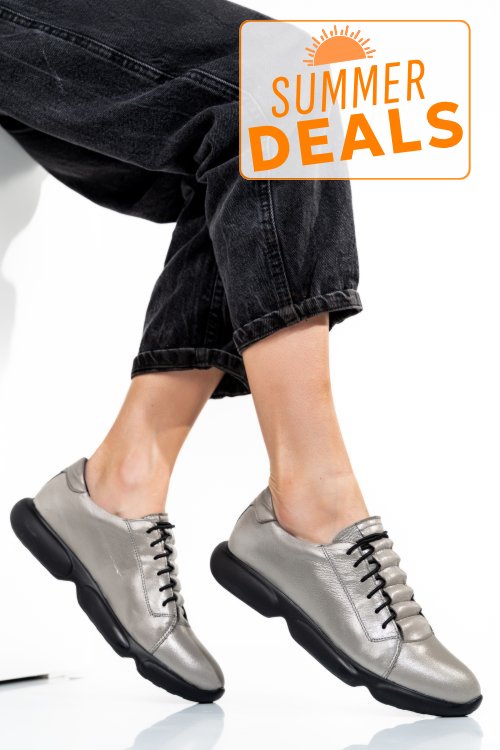 Pantofi sport gri piele naturala 1s7768