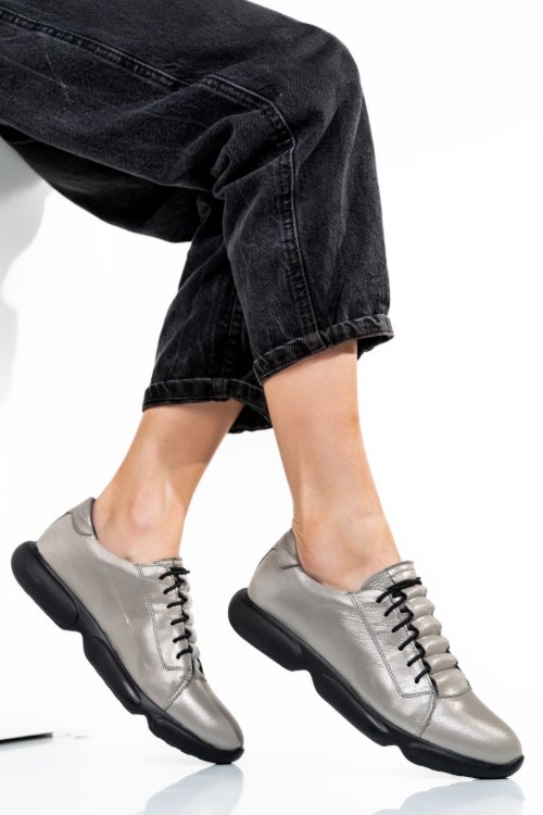 Pantofi sport gri piele naturala 1s7768