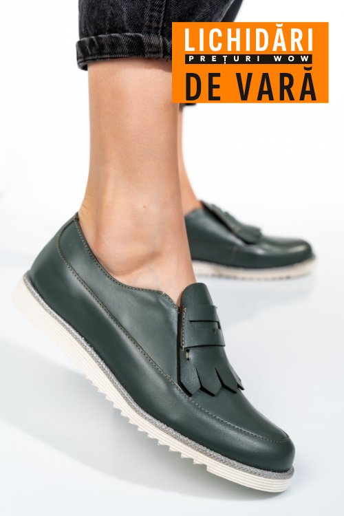 Mocasini verzi piele naturala 2s7737