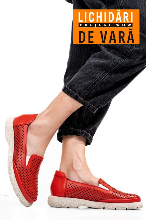Espadrile rosii piele naturala 4s7715