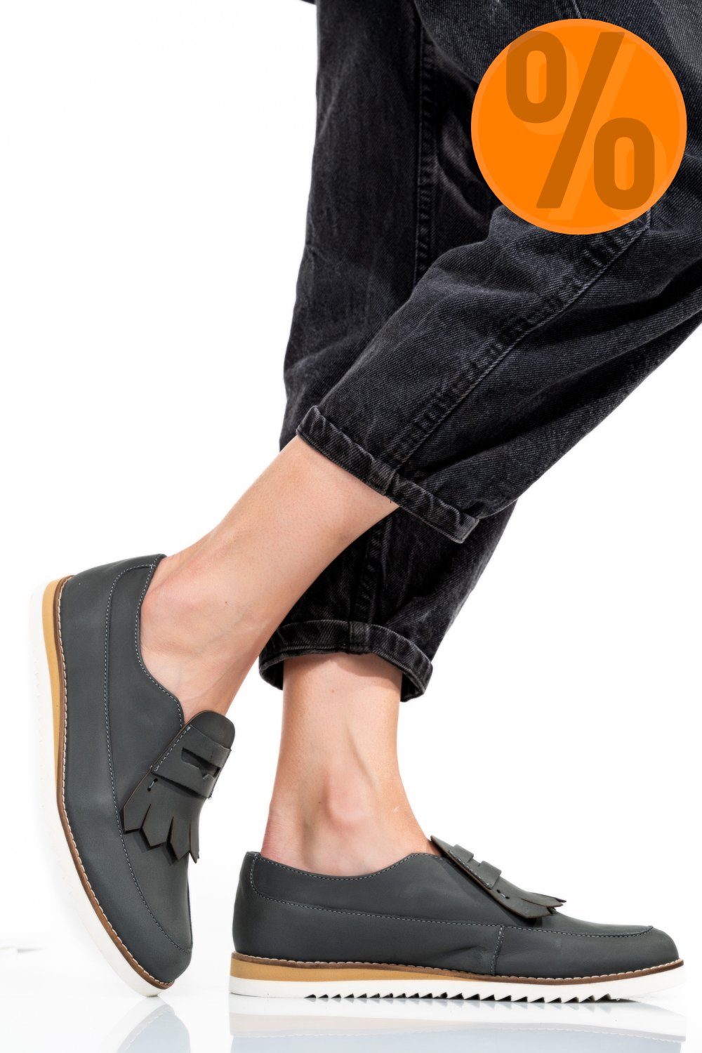 MOCASINI GRI PIELE NATURALA 2S7737