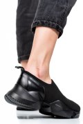 PANTOFI SPORT NEGRI CU INSERTIE PIELE NATURALA 1150