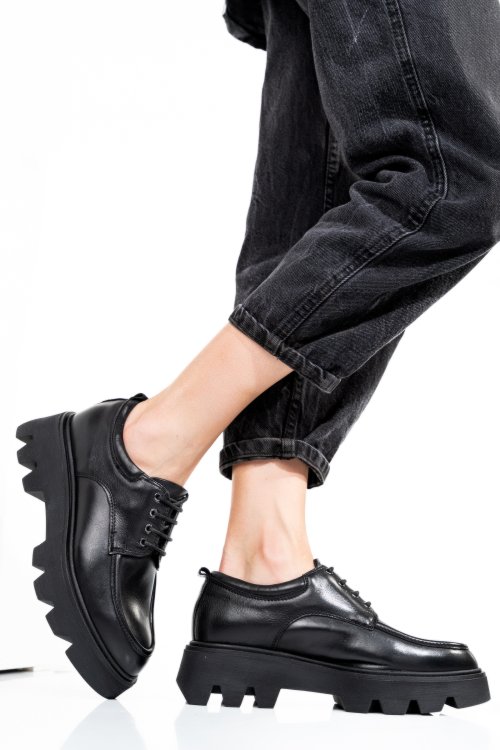 Pantofi negri piele naturala as7750098