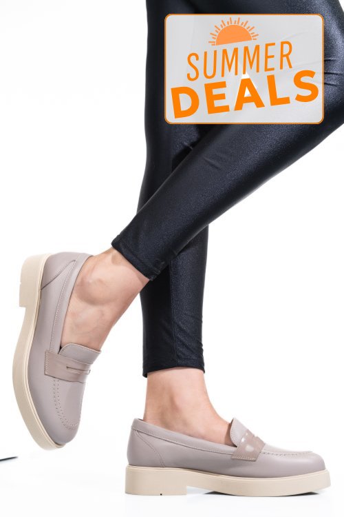 Pantofi bej piele naturala 2s7741604np