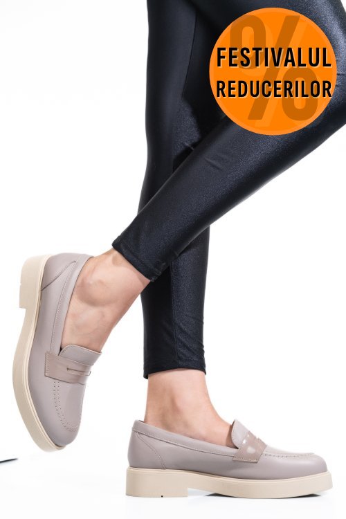 Pantofi bej piele naturala 2s7741604np