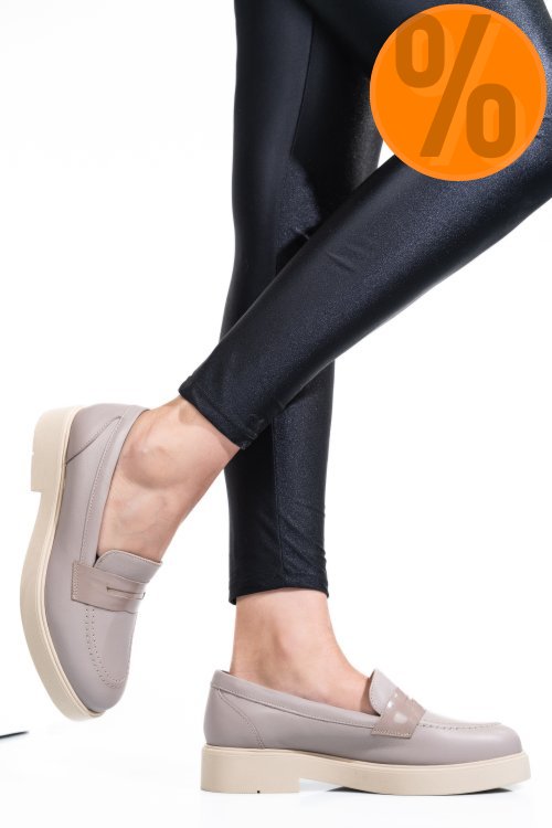 Pantofi bej piele naturala 2s7741604np