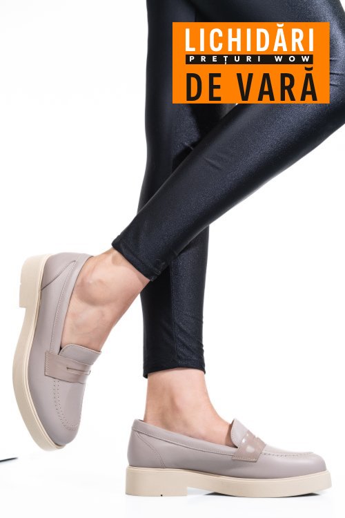 Pantofi bej piele naturala 2s7741604np