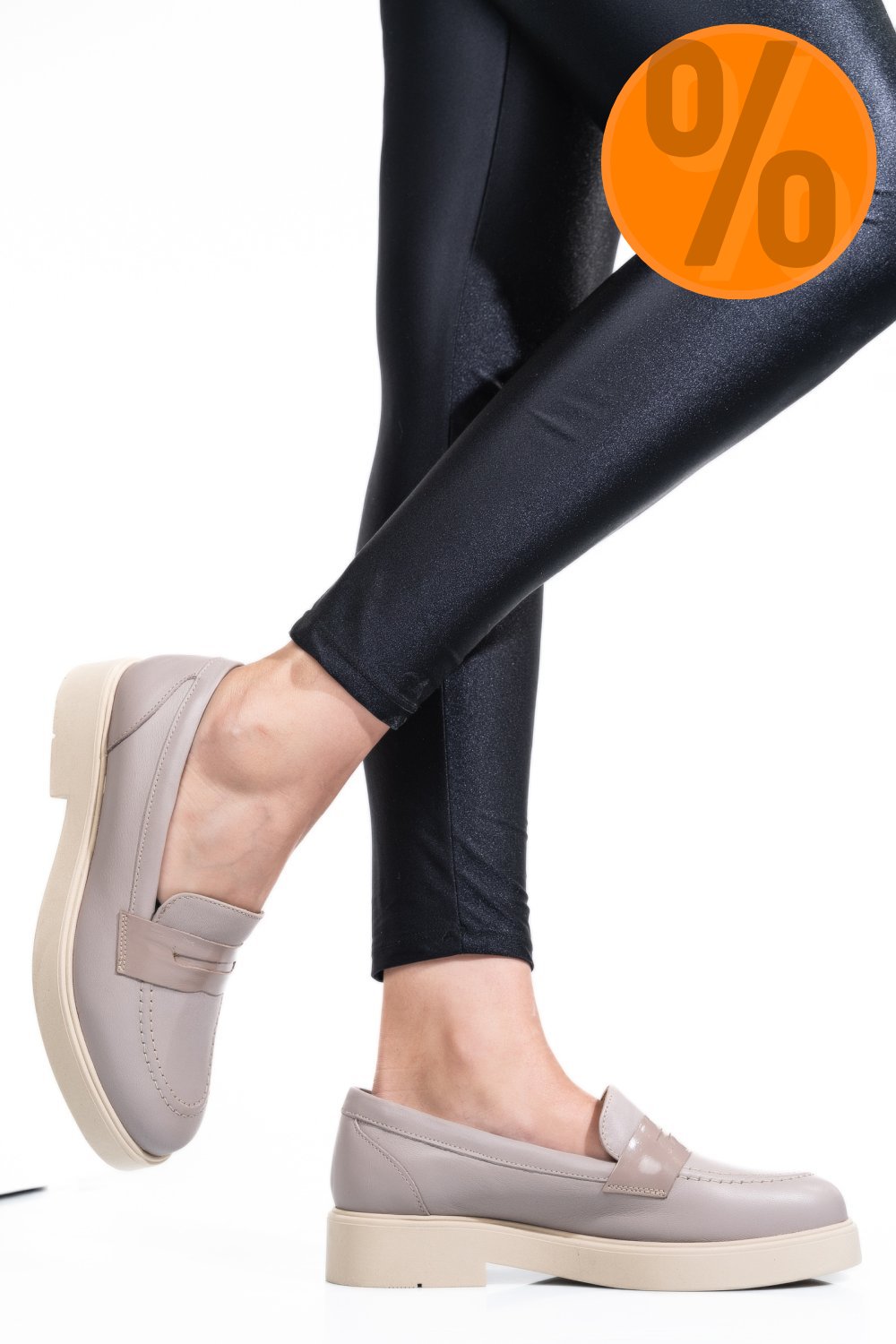 PANTOFI BEJ PIELE NATURALA 2S7741604NP