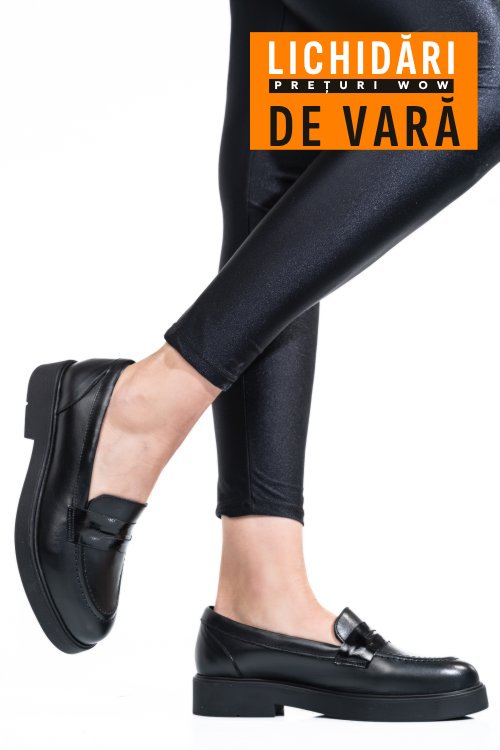 Pantofi negri piele naturala 2s7741604np