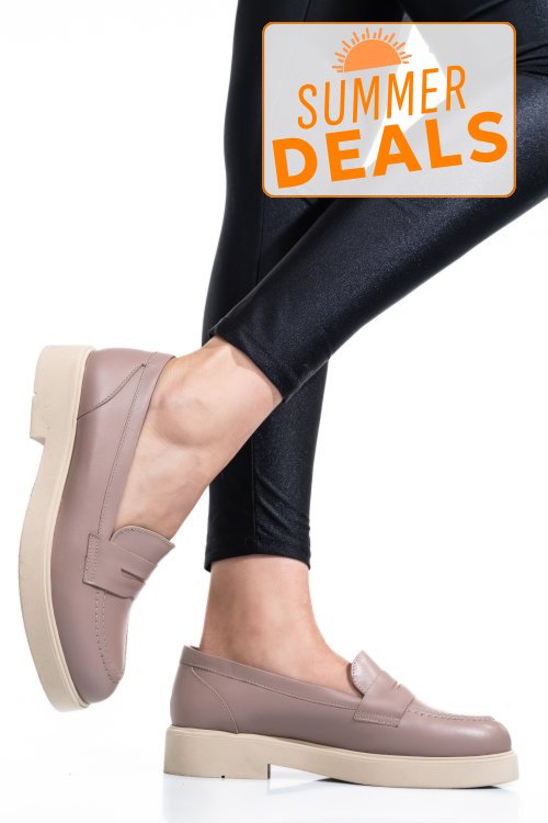 Pantofi taupe piele naturala 2s7741604np