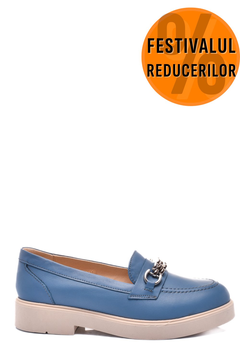 PANTOFI ALBASTRI PIELE NATURALA 2S7741604ANP