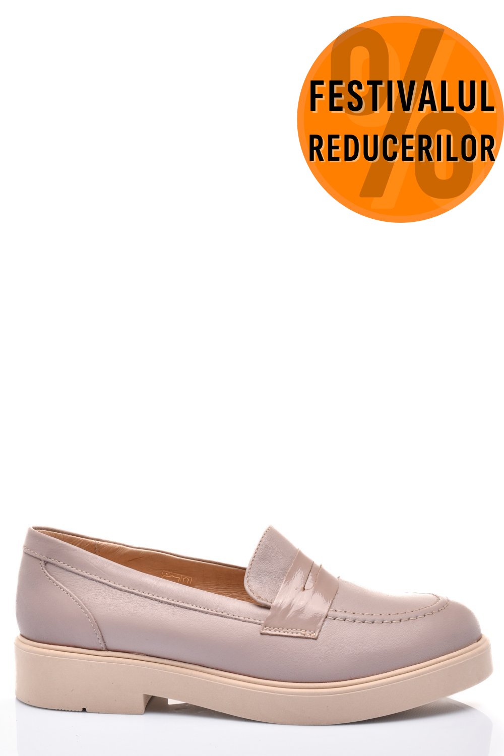PANTOFI BEJ PIELE NATURALA 2S7741604NP