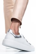 PANTOFI SPORT ALBI PIELE NATURALA 2S7741609NP