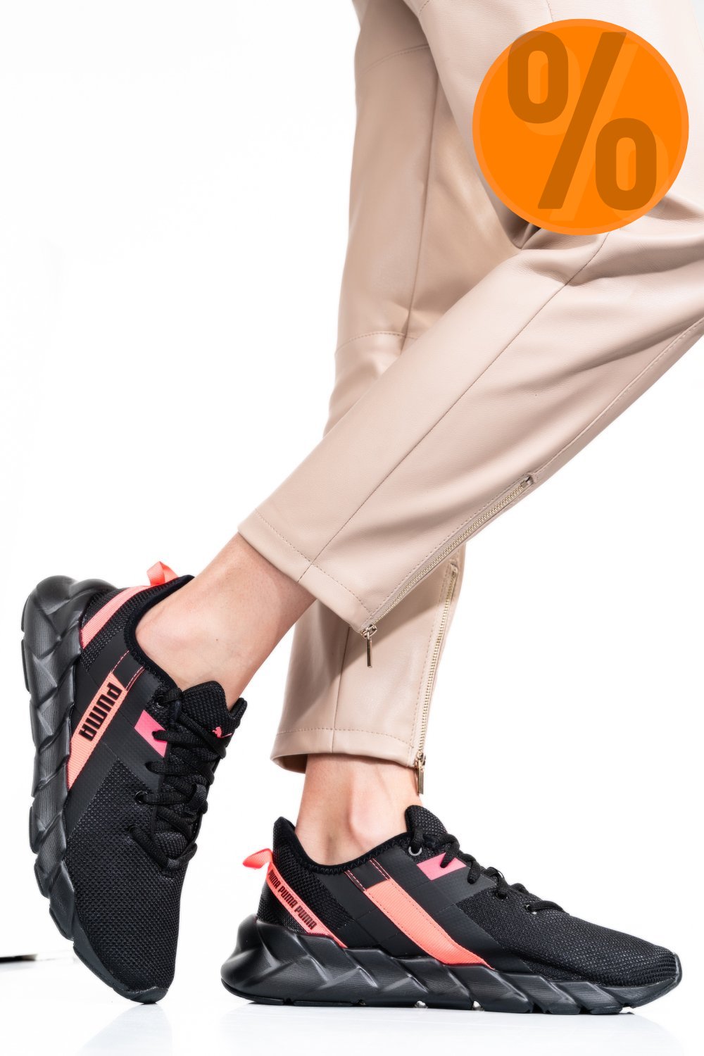 PUMA, PANTOFI SPORT BLACK PINK WNS  WEAVE XT
