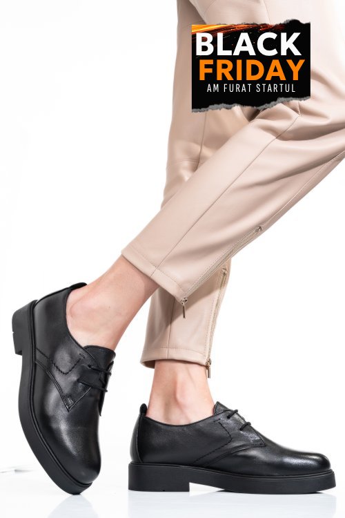 Pantofi negri piele naturala 2s7741603np