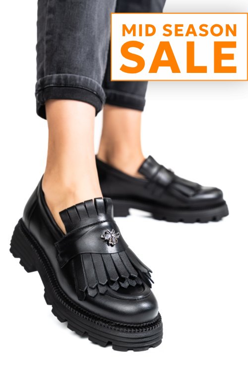 Mocasini dama piele naturala black 3s7795