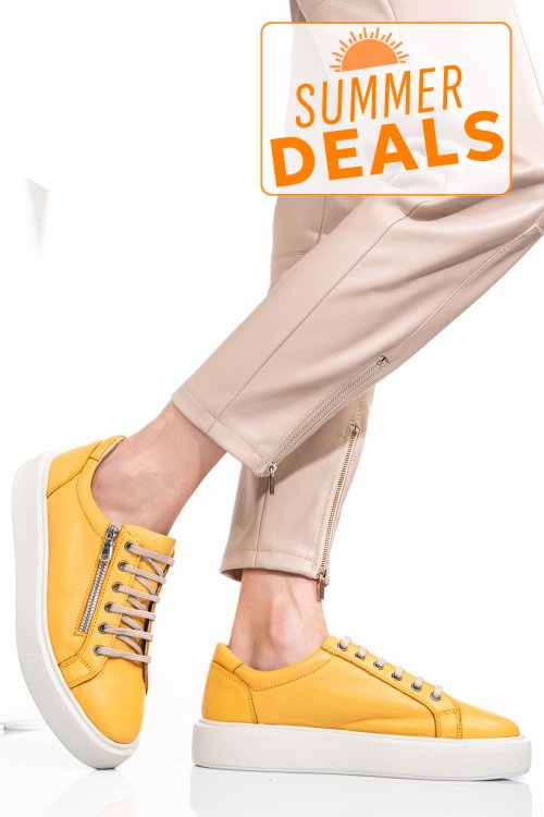 Pantofi galbeni piele naturala 2s7741607np