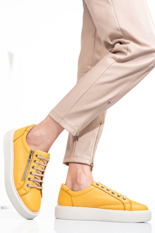 Pantofi galbeni piele naturala 2s7741607np