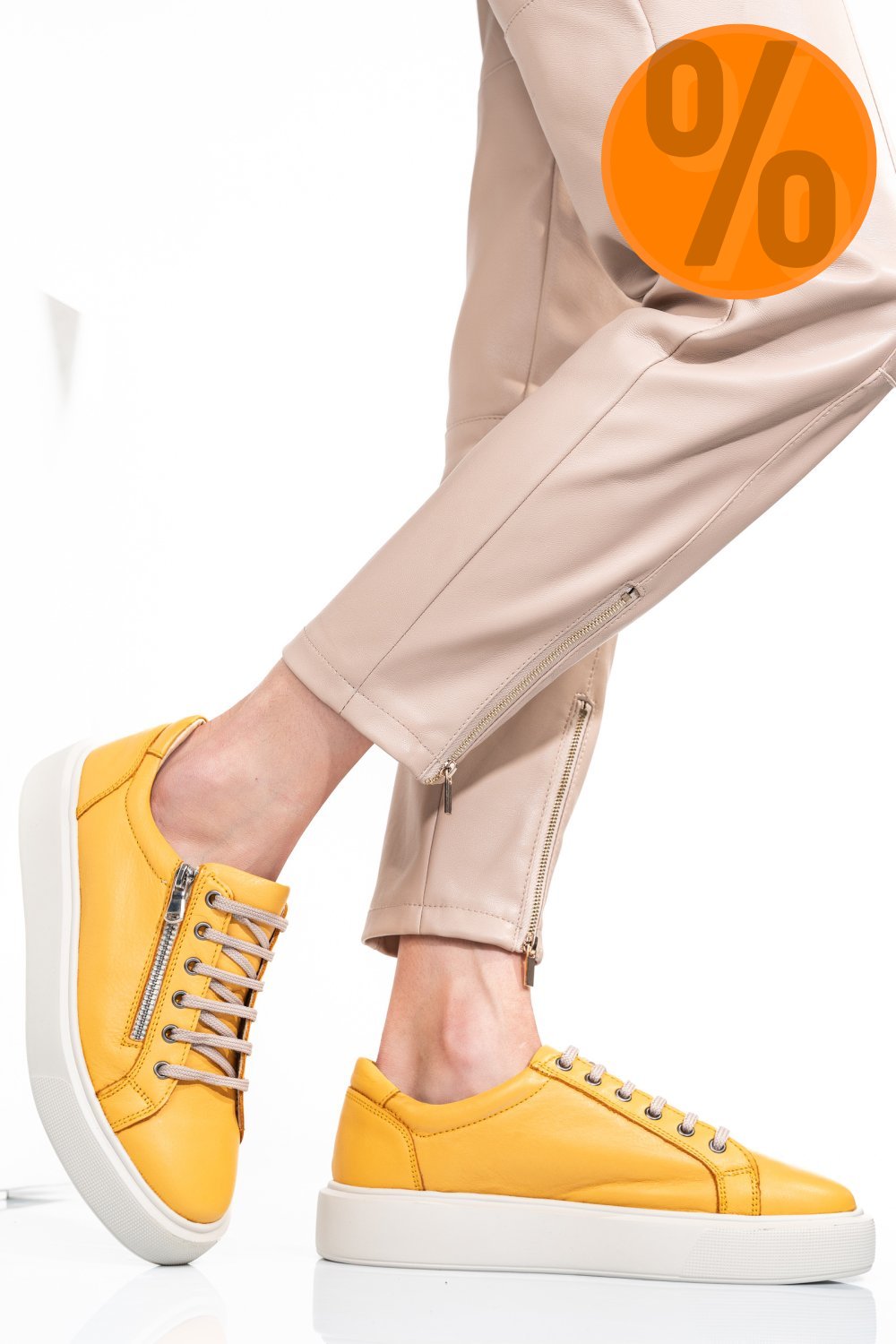 PANTOFI GALBENI PIELE NATURALA 2S7741607NP