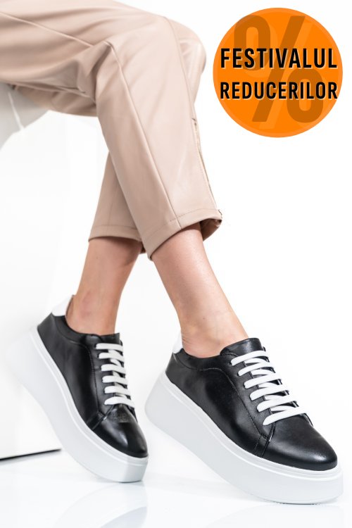 Pantofi negri piele naturala 2s7741610np