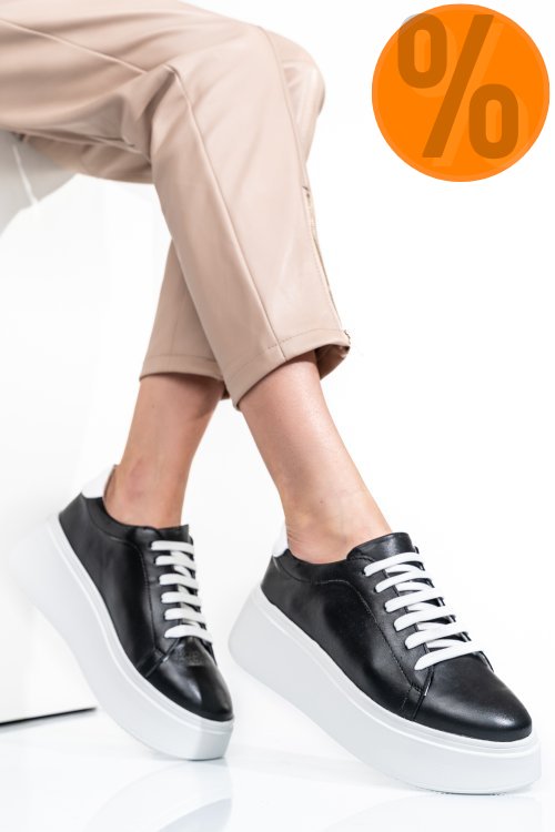 Pantofi negri piele naturala 2s7741610np