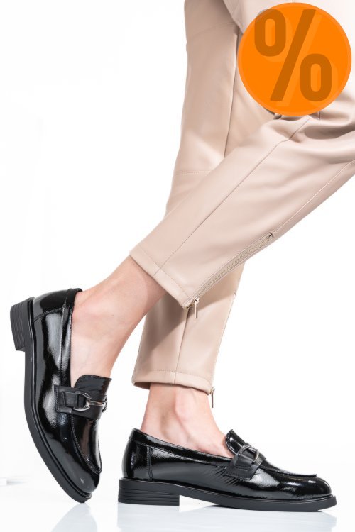 Pantofi negri piele naturala lacuita 2s7741606anp k