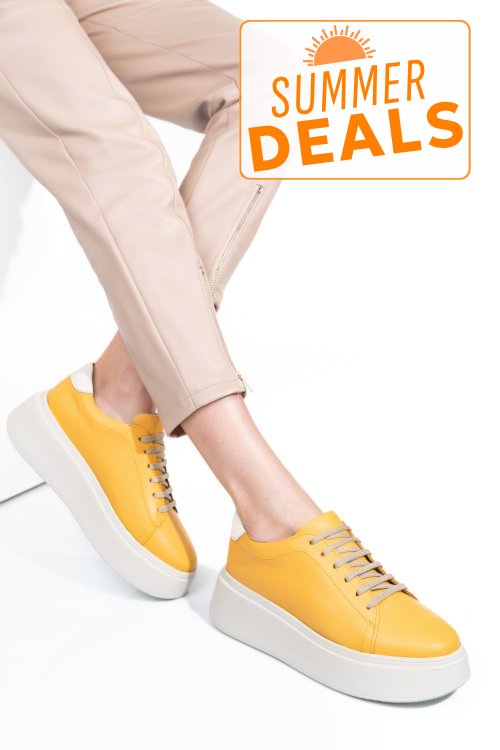 Pantofi galbeni piele naturala 2s7741610np