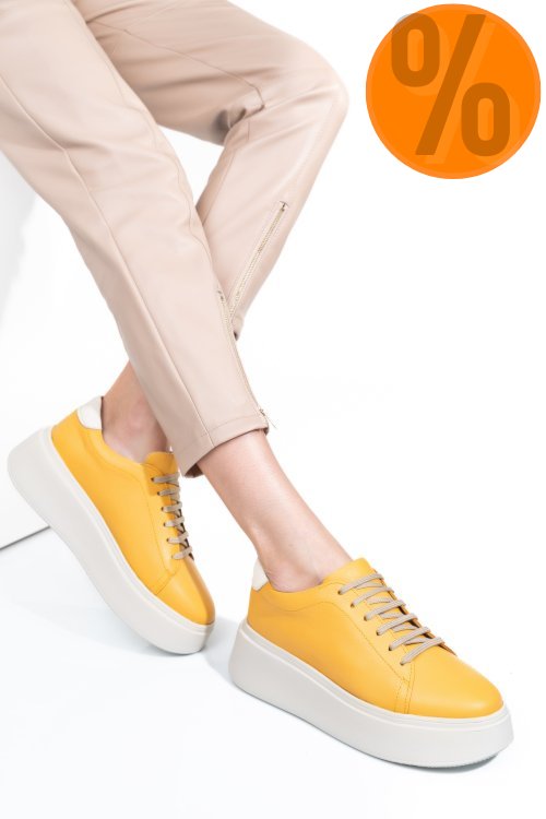 Pantofi galbeni piele naturala 2s7741610np