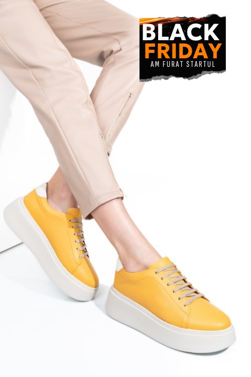 Pantofi galbeni piele naturala 2s7741610np