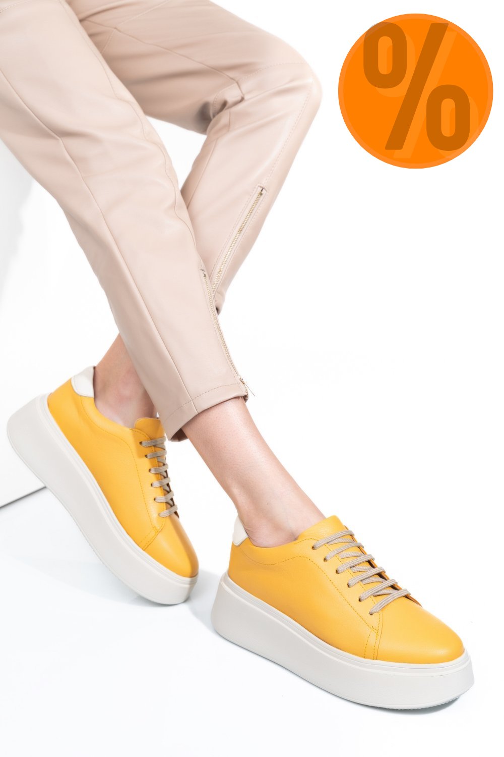 PANTOFI GALBENI PIELE NATURALA 2S7741610NP