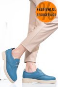 PANTOFI ALBASTRI PIELE NATURALA 2S7741603NP
