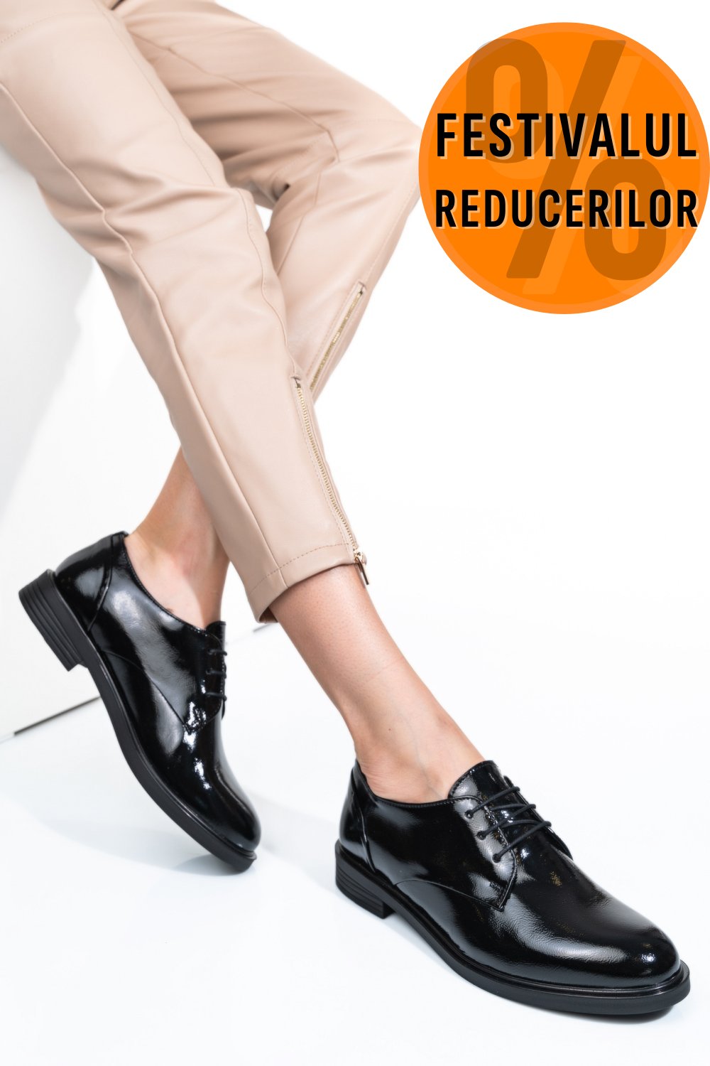PANTOFI NEGRI PIELE NATURALA LACUITA 2S7741605NP