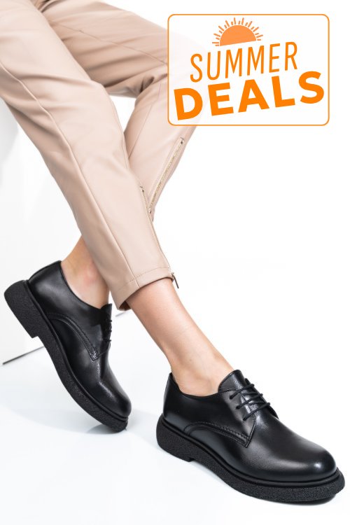 Pantofi negri piele naturala 2s7741601np
