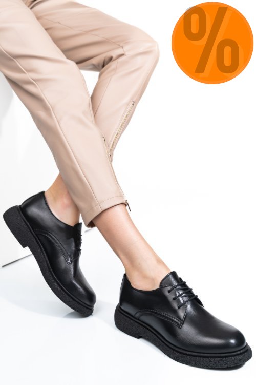 Pantofi negri piele naturala 2s7741601np
