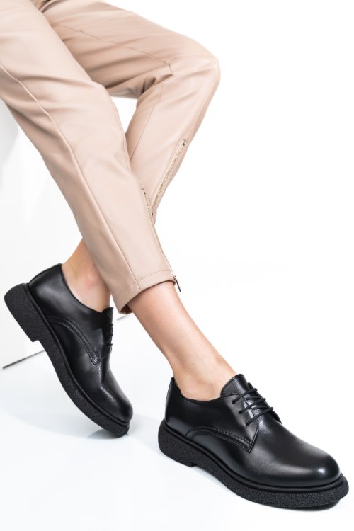 Pantofi negri piele naturala 2s7741601np