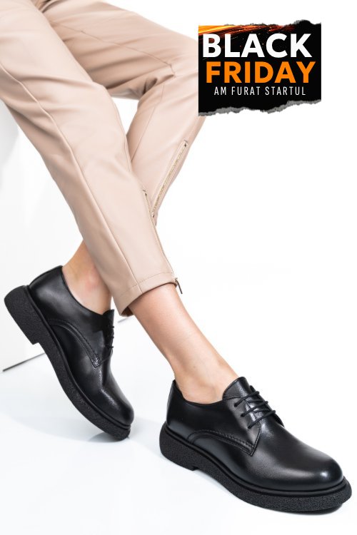 Pantofi negri piele naturala 2s7741601np